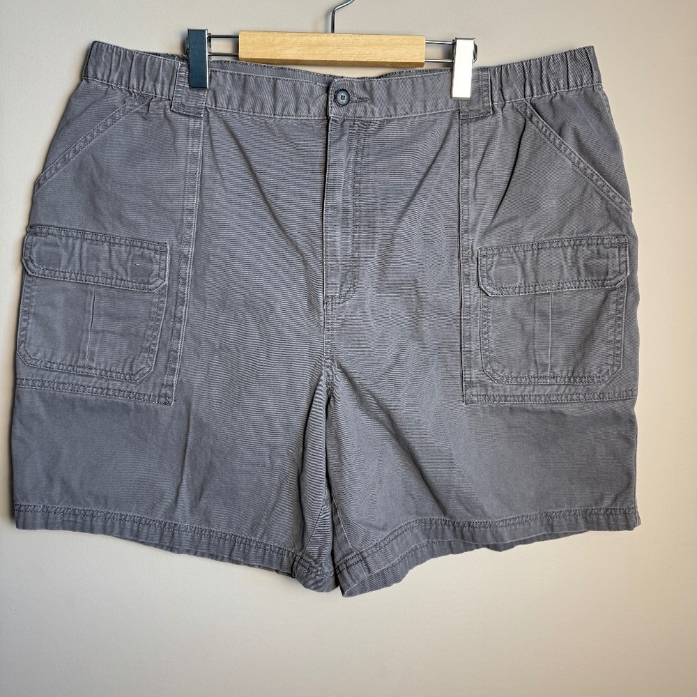 Croft & Barrow Men's 44 Chino Cargo Shorts Gray Outdoor Hiking Utility Camping